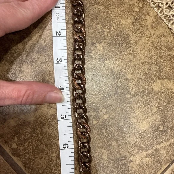 Vintage Givenchy 4G Cuban Link Bracelet Chunky Crystal Gunmetal Chain Unisex - Picture 12 of 13